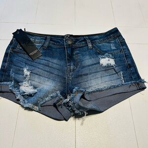 New Women's Blue Jean Short Rock & Royal